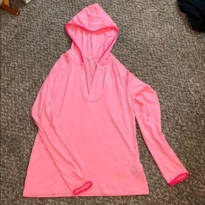 Under Armor Loose Hooded V-neck Top